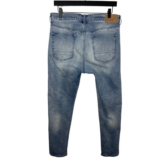 PacSun Men’s 32x32 Slim Taper Fit Jeans Blue Light Wash Stretch Denim Mid Rise - Picture 7 of 13